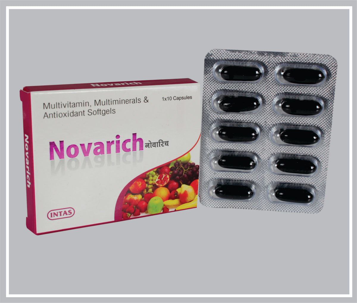 Novarich 10 Cap (Multivitamin, Multiminerals, Antioxidant Softgel Cap) By Intas