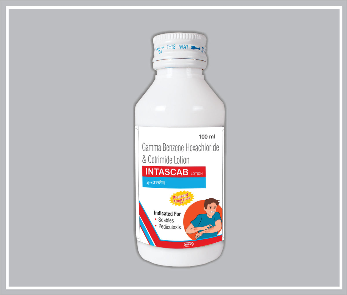 Intascab 100 Ml (Gamma Benzene Hexachloride 1% W/V, Cetrimide 0.1% W/V Lotion) By Intas