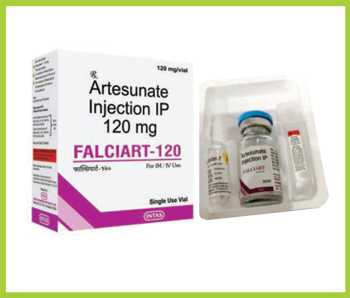 FALCIART-120 INJ (Artesunate 120 mg) by Intas