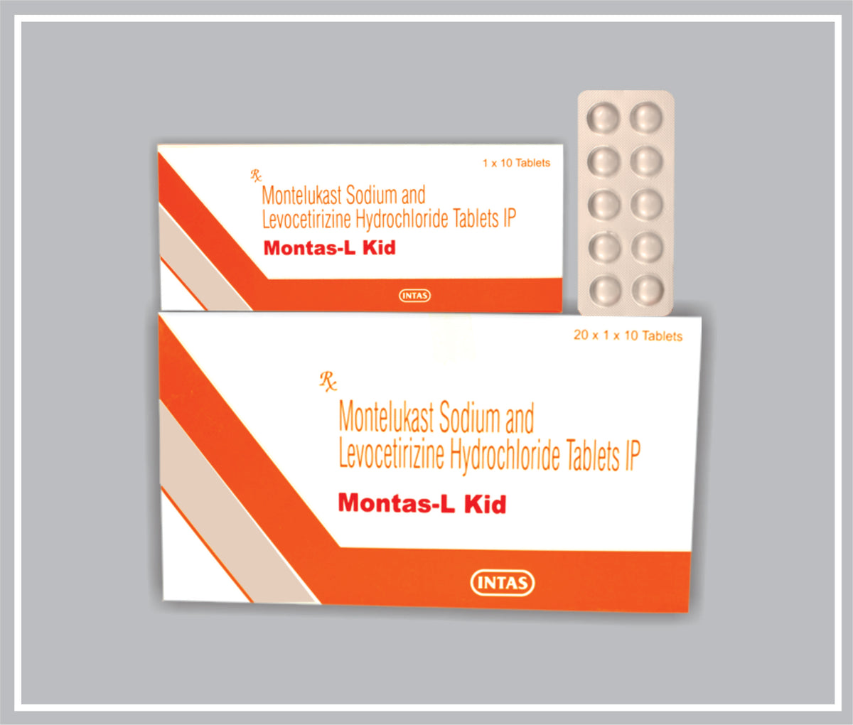Montas-L Kid 10 Tab (Montelukast 4 Mg, Levocetirizine 2.5 Mg Tab) By Intas