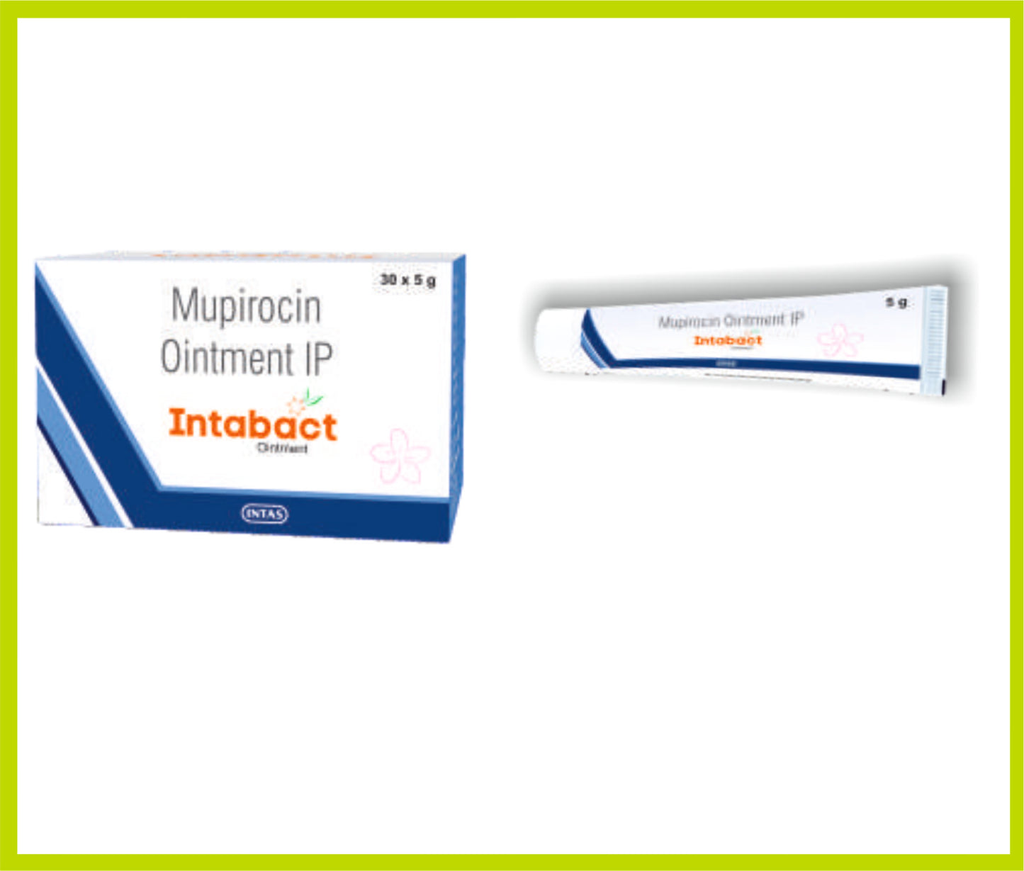 INTABACT OINTMENT 5 GM (Mupirocin 2% w/w) by Intas