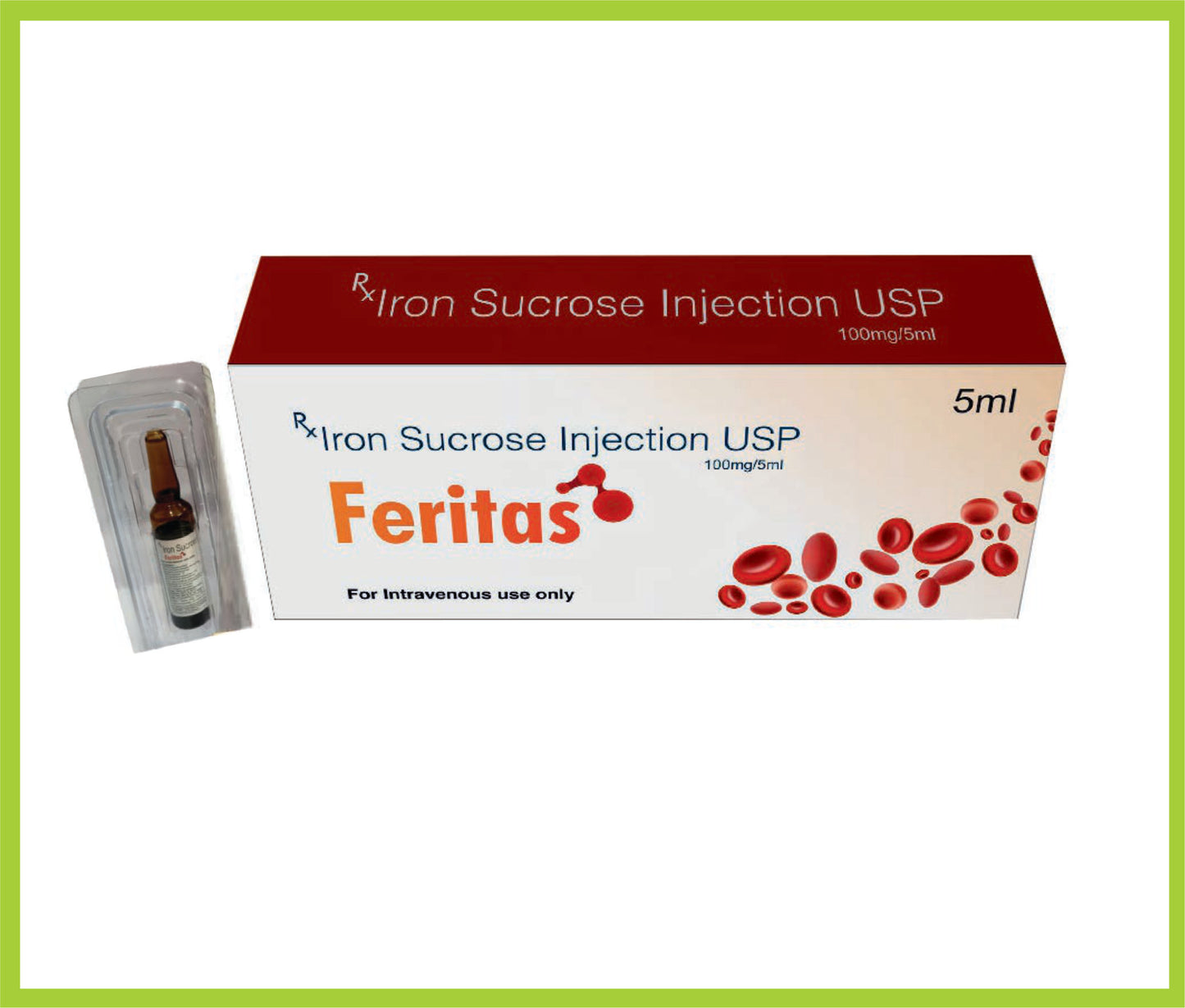 Feritas Inj 5 Ml (Generic) Elemental Iron 20 mg by Intas