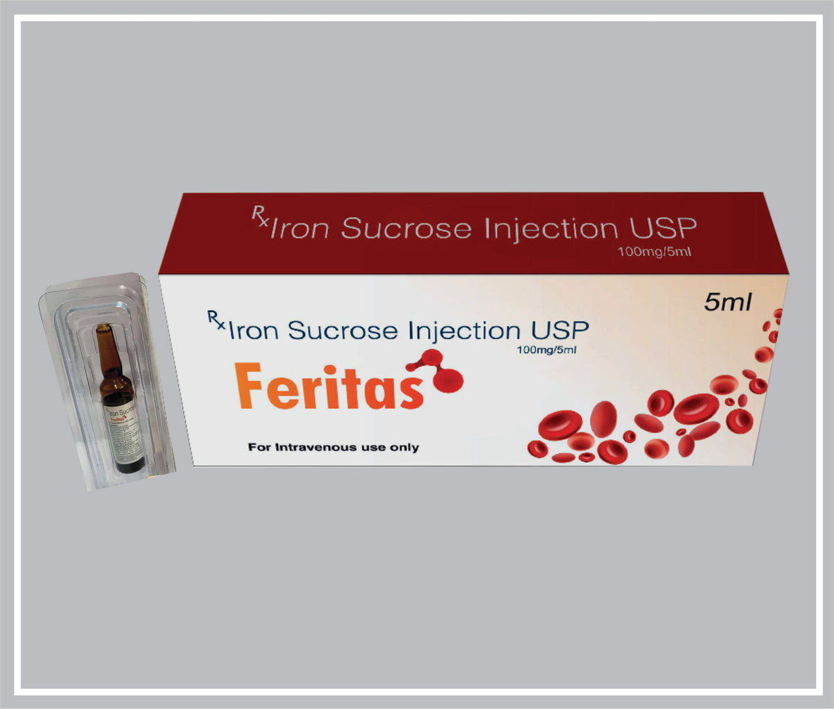 Feritas Inj 5 Ml (Generic) (Iron Sucrose 20 Mg Inj) By Intas