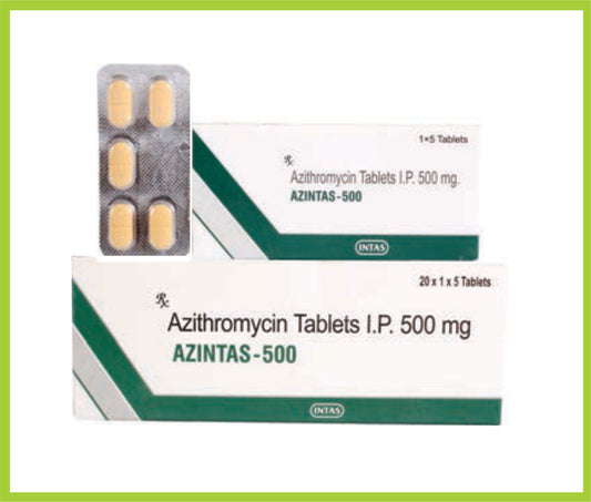 Azintas 500 5 Tab Azithromycin 500 mg by Intas
