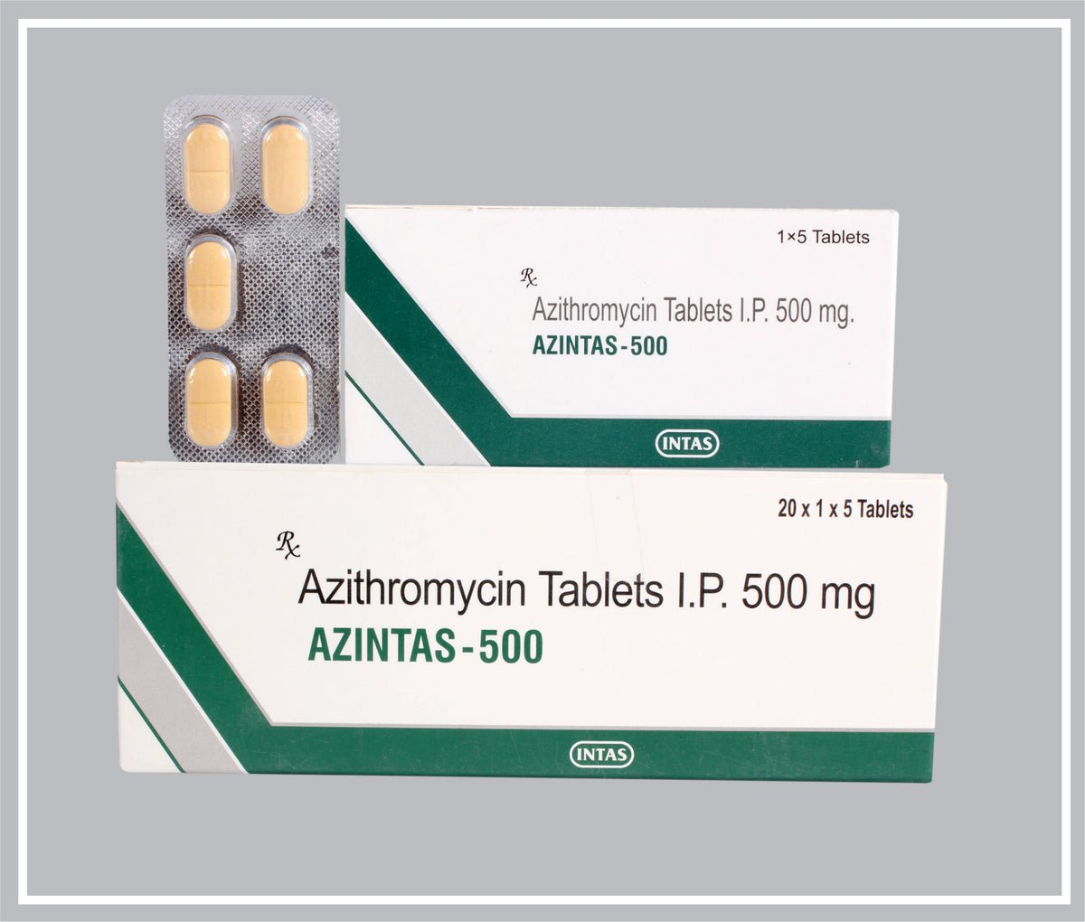 Azintas 500 5 Tab (Azithromycin 500 Mg Tab) By Intas