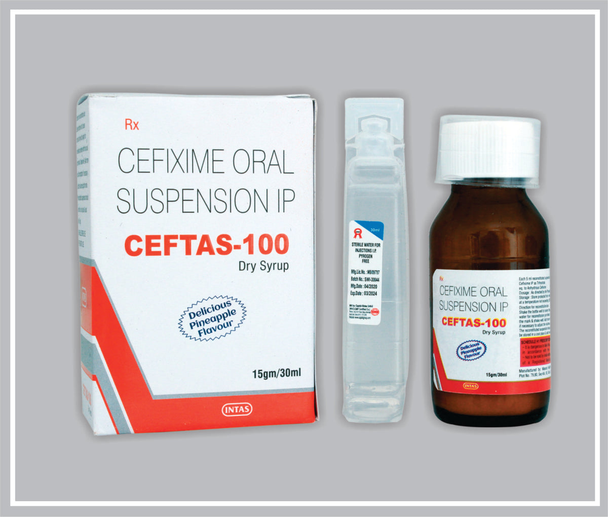 Ceftas-100 Ds 30 Ml (Cefixime 100 Mg/5 Ml Dry Syr) By Intas