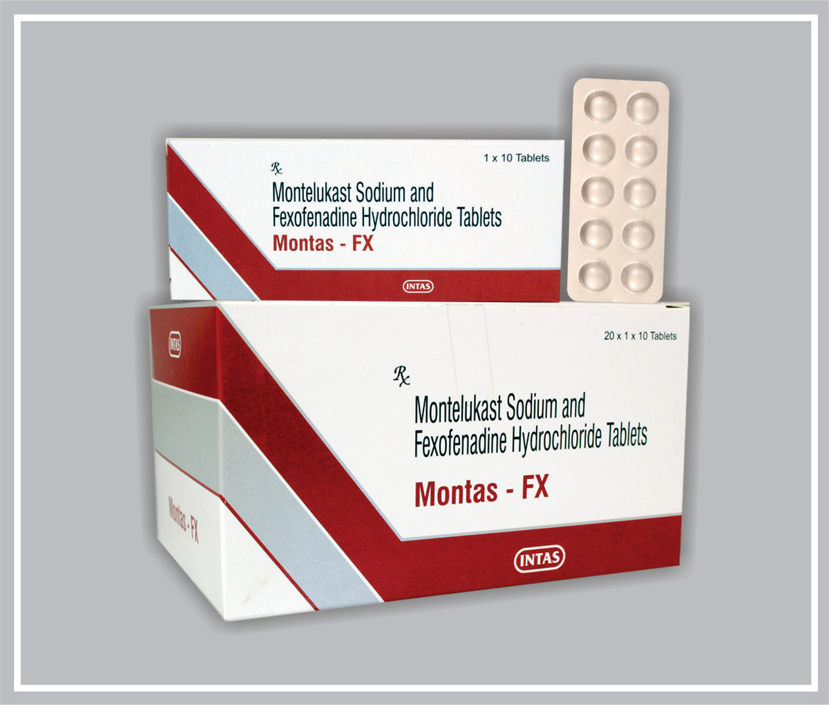 Montas-Fx 10 Tab (Montelukast 10 Mg, Fexofenadine 10 Mg Tab) By Intas