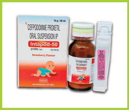 Intapod-50 Ds 30 Ml Cefpodoxime 50 mg by Intas