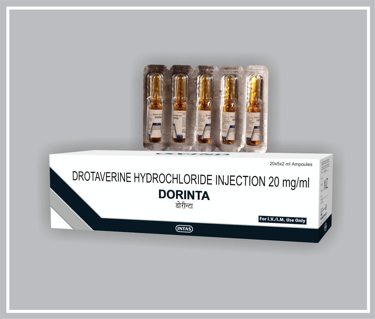 Dorinta Inj 2 Ml (Drotaverine 20 Mg/Ml Inj) By Intas