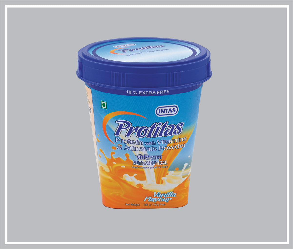Protitas 220 Gm (Vanilla) (Protein Powder 220Gm, Vanilla Flavour ) By Intas