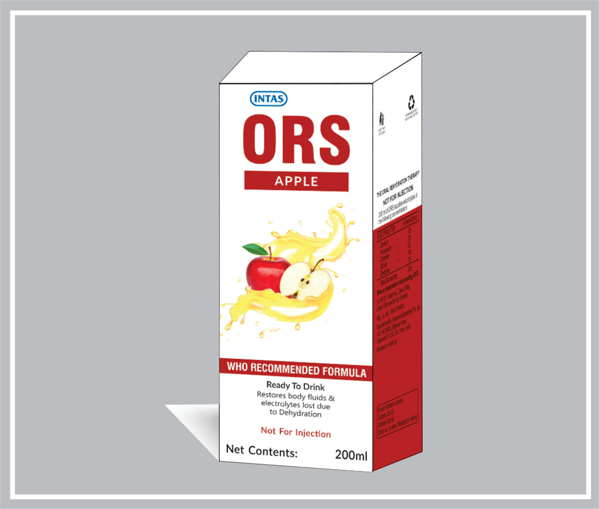 Intas Ors (Apple) 200 Ml (Oral Rehydration Salts Oral Solution) By Intas