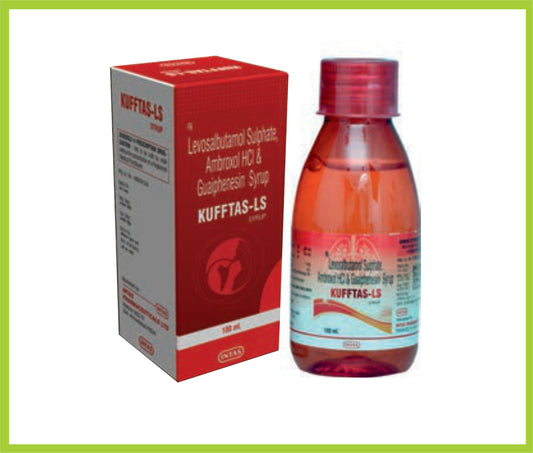 Kufftas-Ls 100Ml Ambroxol Hydrochloride 30 mg + Guaiphenesin 50 mg + Levosalbutamol 1 mg by Intas
