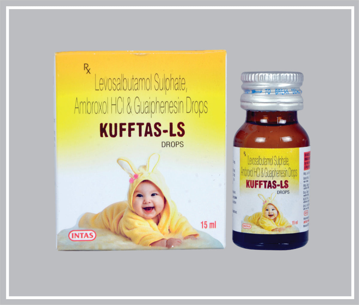 Kufftas-Ls Drops 15 Ml (Ambroxol 7.5 Mg/5 Ml, Guaiphenesin 12.5 Mg/5 Ml, Levosalbutamol 0.25 Mg/5 Ml Oral Drops) By Intas
