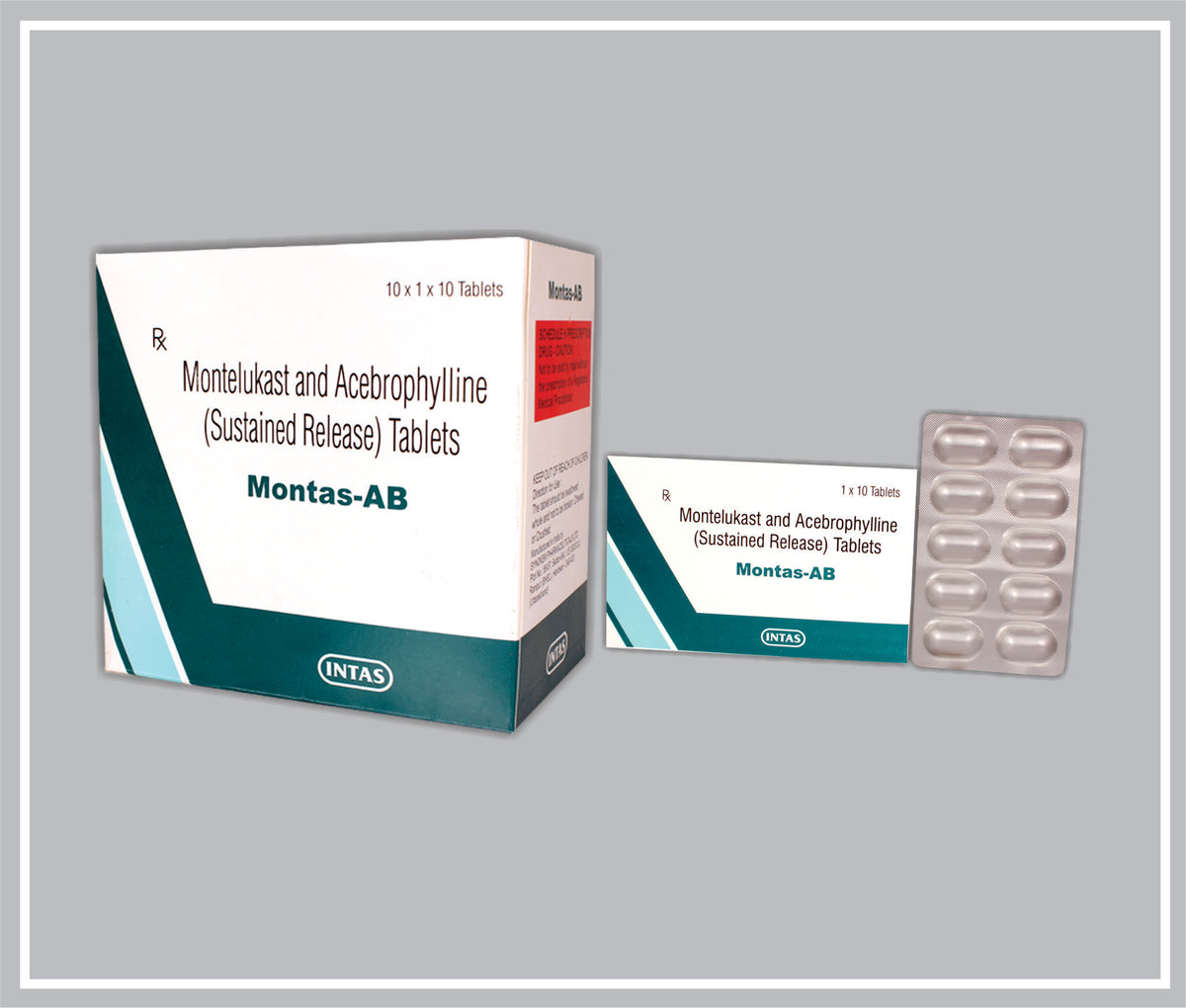 Montas-Ab 10 Tab (Montelukast 10 Mg, Acebrophylline 200 Mg Sr Tab) By Intas