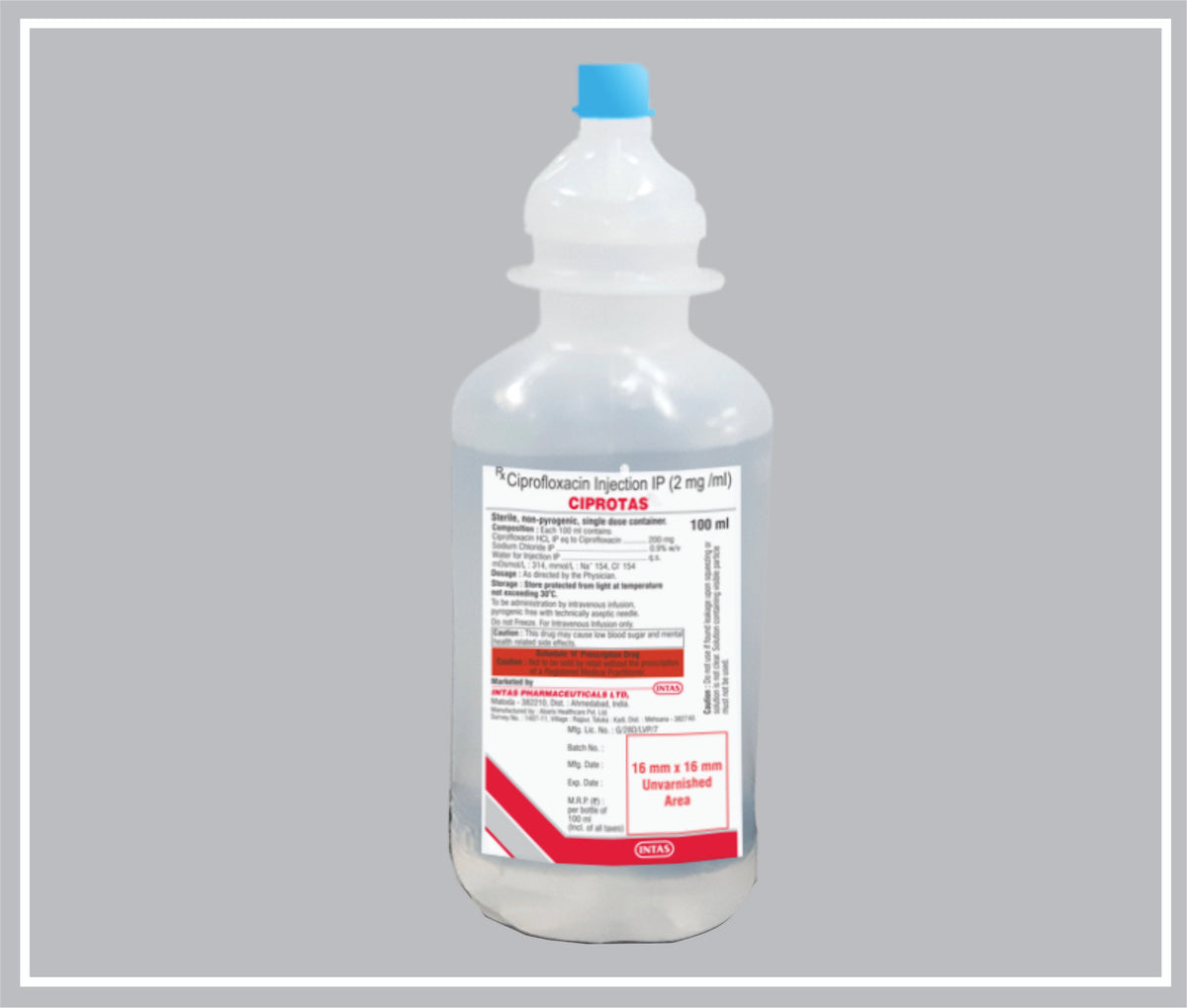 Ciprotas 100 Ml (Ciprofloxacin 200 Mg Infusion) By Intas