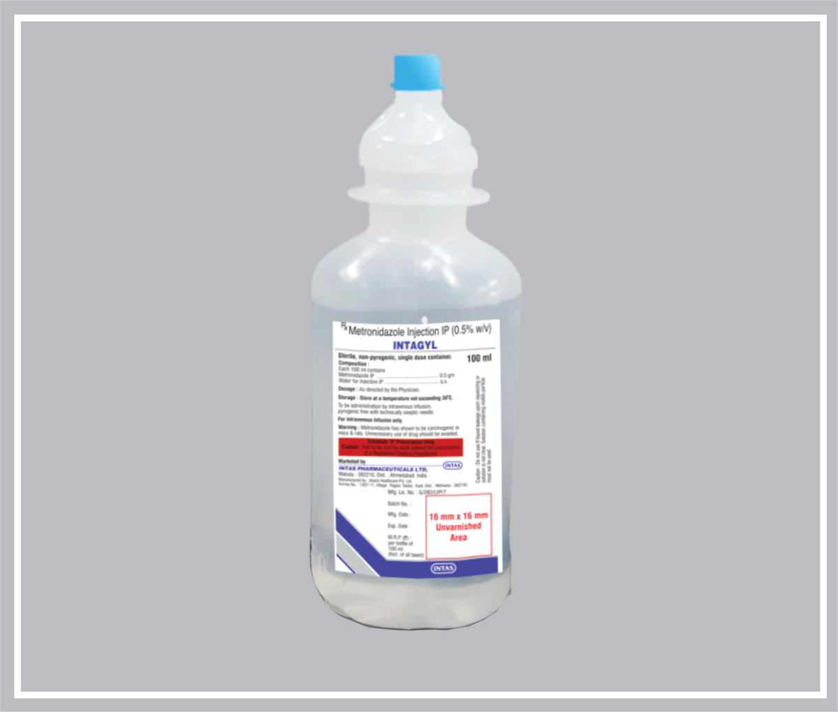 Intagyl 100 Ml (Metronidazole 500 Mg) By Intas