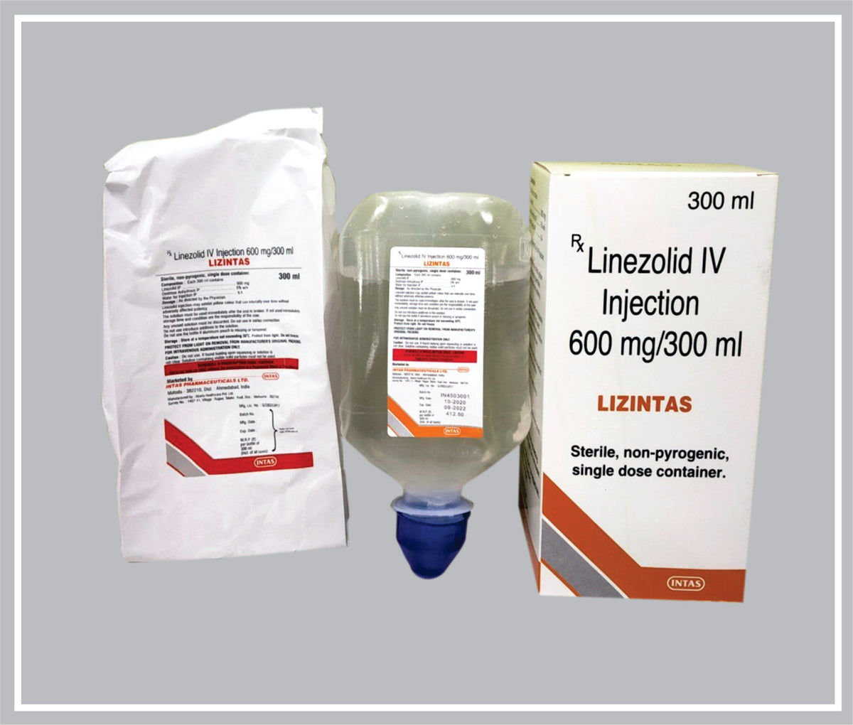 Lizintas 300 Ml (Linezolid 600 Mg) By Intas