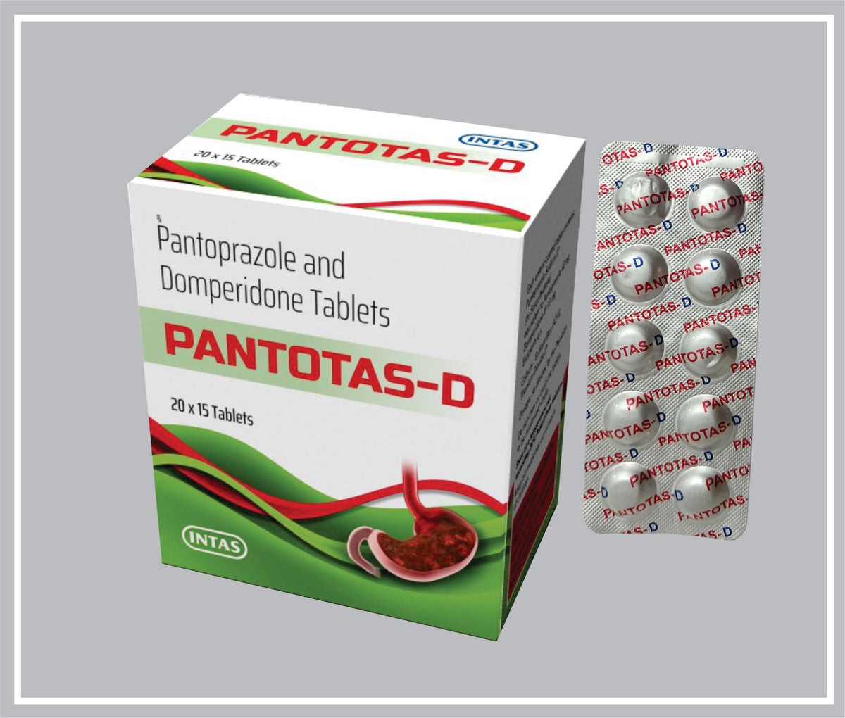 Pantotas D 10T (Pantoprazole 40 Mg, Domperidone 10 Mg Tab) By Intas