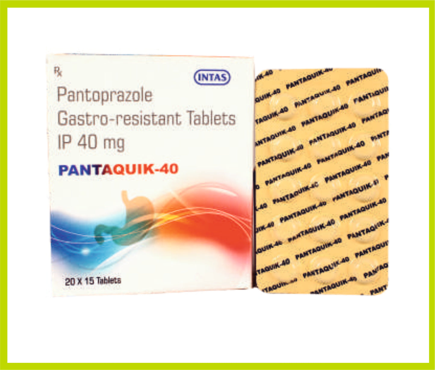 Pantaquik 40 15 Tab Pantoprazole 40 mg by Intas