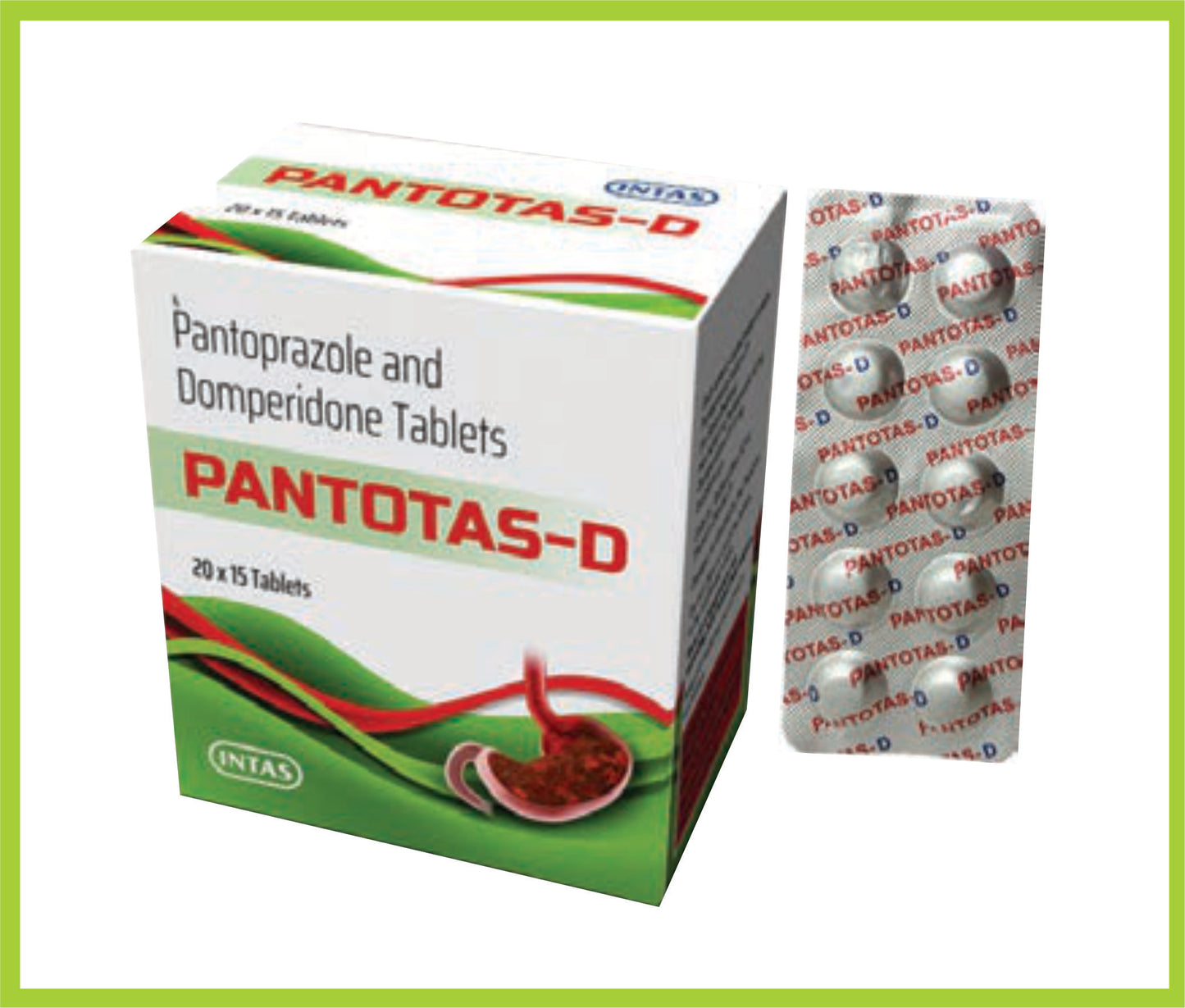 Pantaquik D 15 Tab Pantoprazole 40 mg + Domperidone 10 mg by Intas
