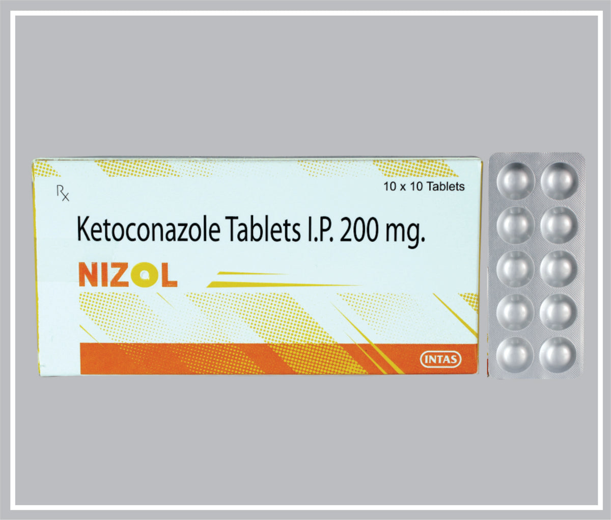 Nizol 10 Tab (Alu-Alu) (Ketoconazole 200 Mg Tab) By Intas