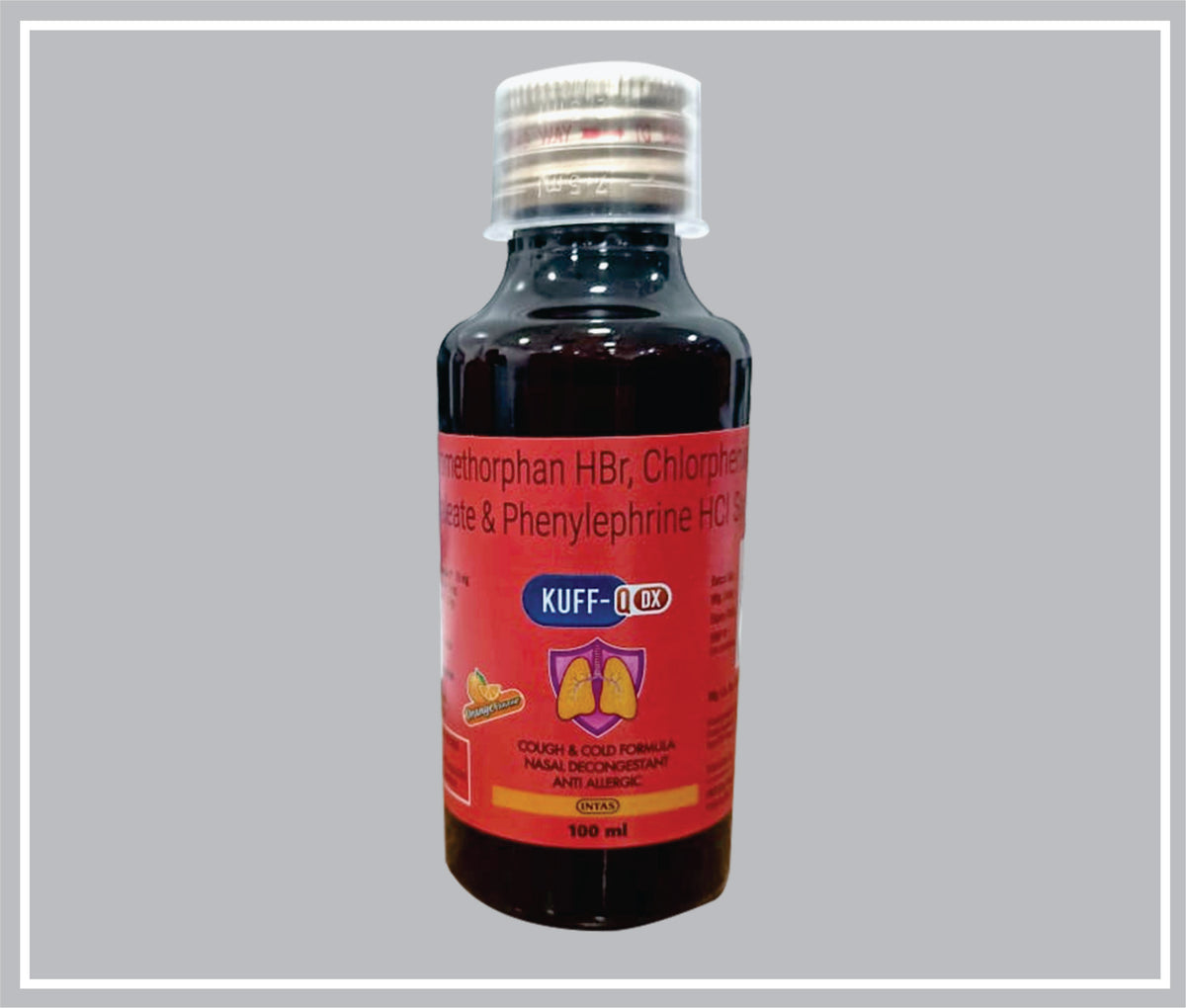 Kuff Q Dx 100Ml (Dextromethorphan 15 Mg, Phenylephrine 5 Mg, Chlorpheniramine 2 Mg/5 Ml Syr) By Intas
