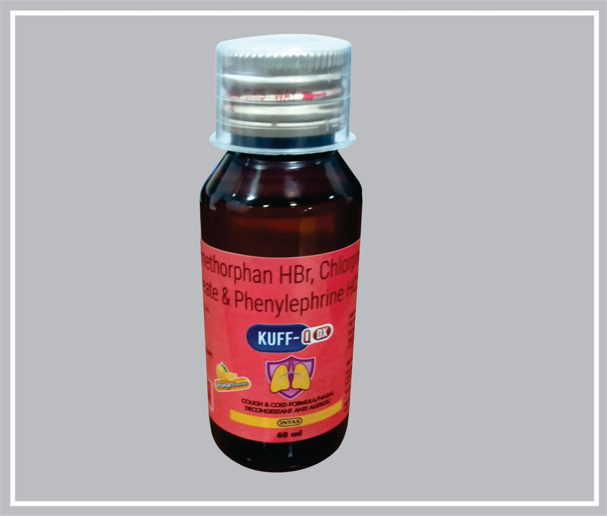 Kuff Q Dx 60Ml (Dextromethorphan 15 Mg, Phenylephrine 5 Mg, Chlorpheniramine 2 Mg/5 Ml Syr) By Intas