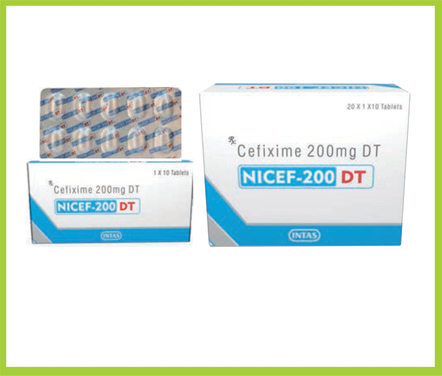 Nicef-200 Dt (Monocarton) Cefixime 200 mg by Intas