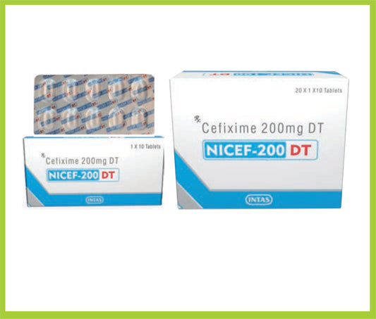 Nicef-200 Dt (Monocarton) Cefixime 200 mg by Intas