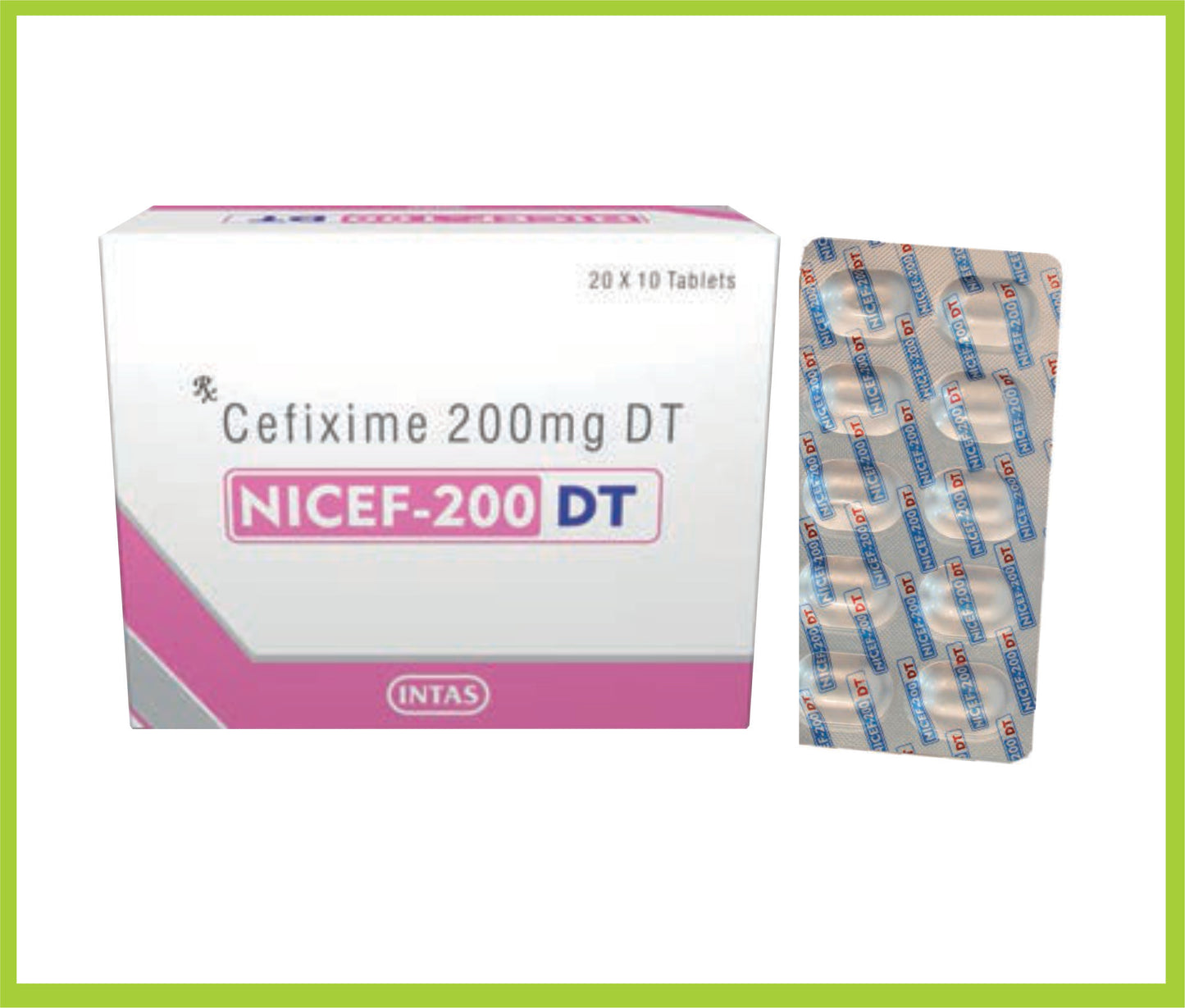 Nicef-200 Dt 10Tab Cefixime 200 mg by Intas