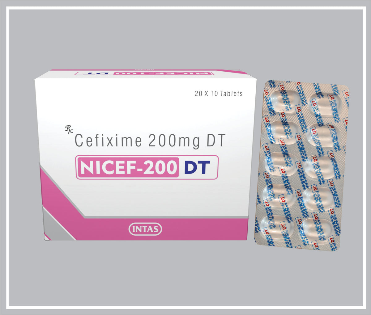 Nicef-200 Dt 10Tab (Cefixime 200 Mg Dt Tab) By Intas
