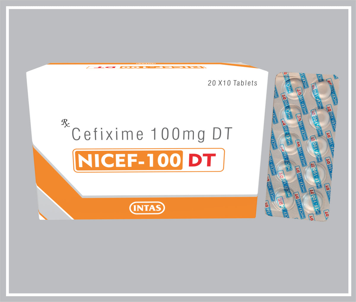 Nicef-100 Dt 10 Tab (Cefixime 100 Mg Dt Tab) By Intas