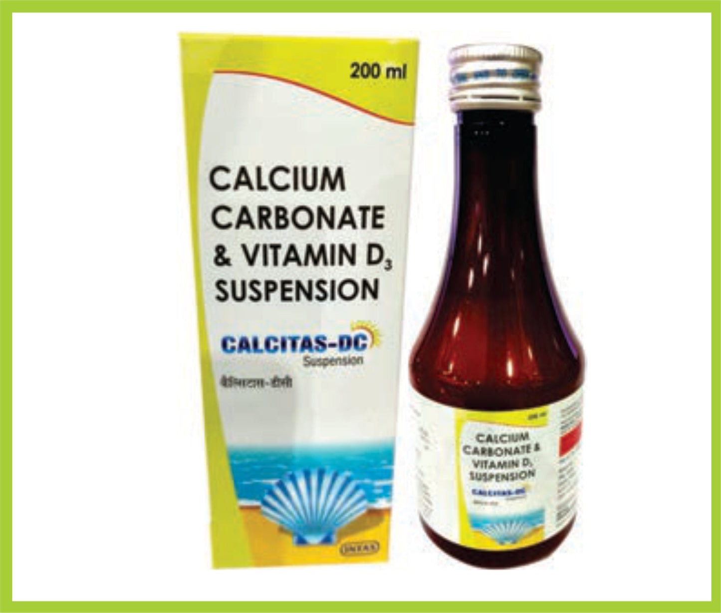 Calcitas-Dc 200 Ml Syrup Calcium 250 mg + Cholecalciferol 125 IU by Intas