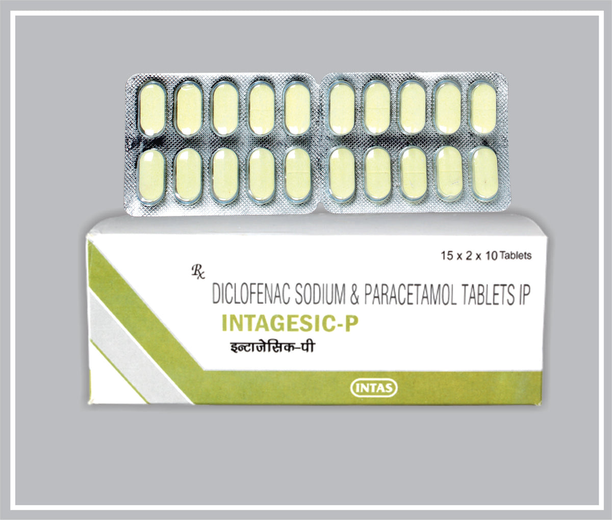 Intagesic-P 10 Tab (30X10) (Diclofenac Sodium 50 Mg, Paracetamol 325 Mg Tab) By Intas
