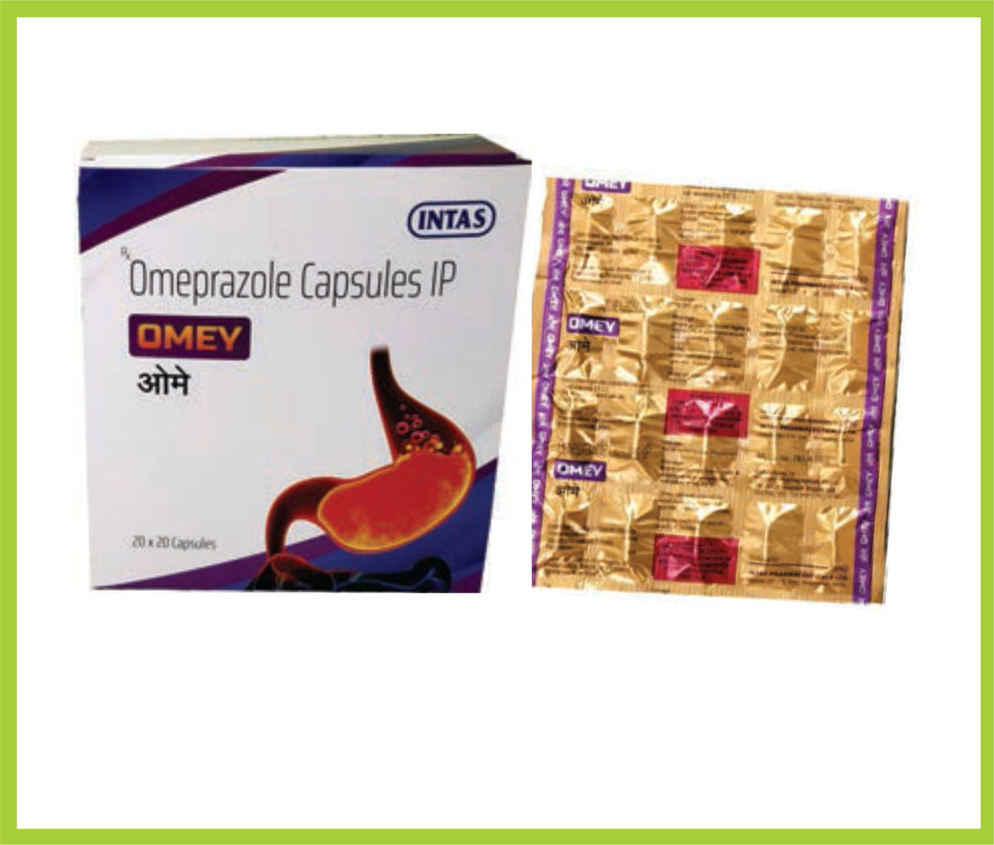 Omey 20 Cap (Combo) Omeprazole 20 mg by Intas