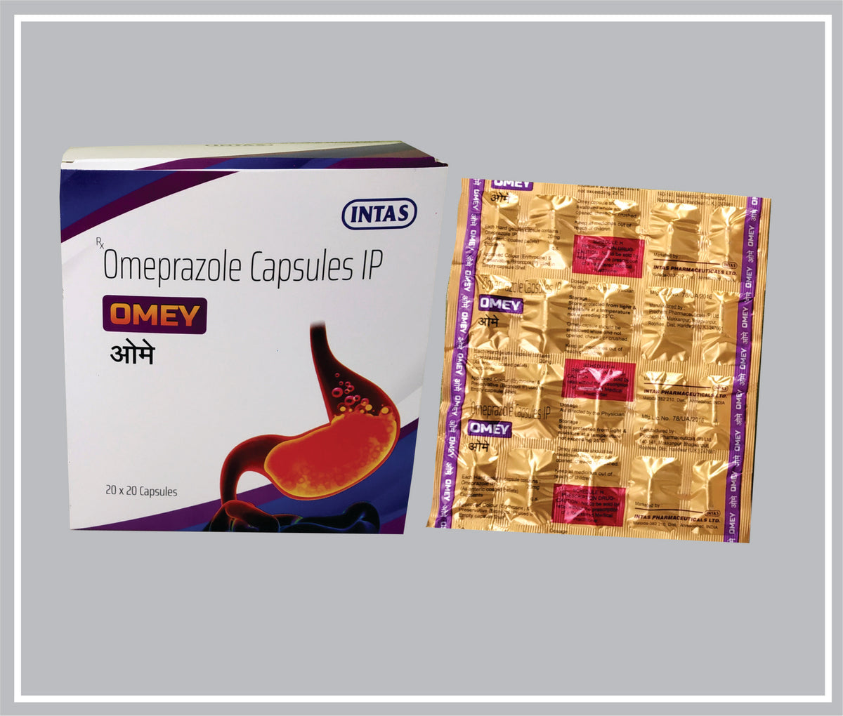 Omey 20 Cap (Combo) (Omeprazole 20 Mg Cap) By Intas