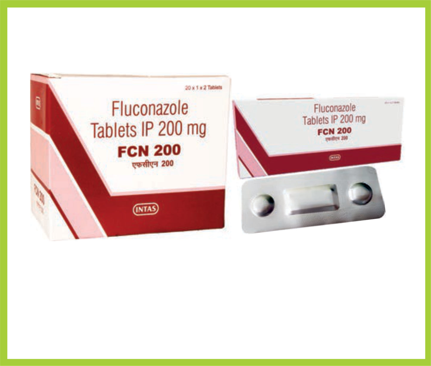 Fcn 200 2 Tab (Combo) Fluconazole 200 mg by Intas