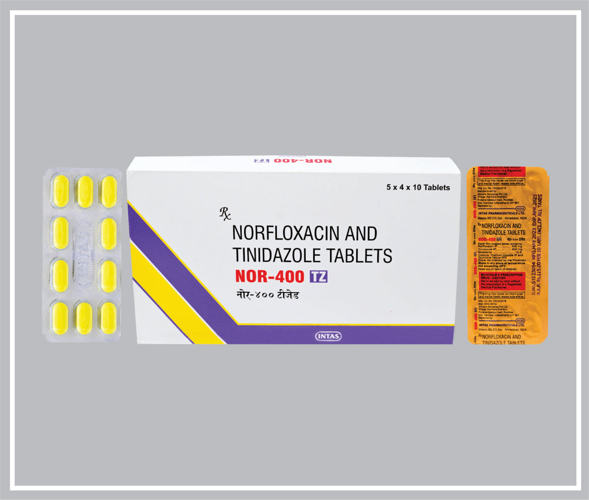Nor- 400 Tz 10 Tab (Norfloxacin 400Mg + Tinidazole 600Mg ) By Intas