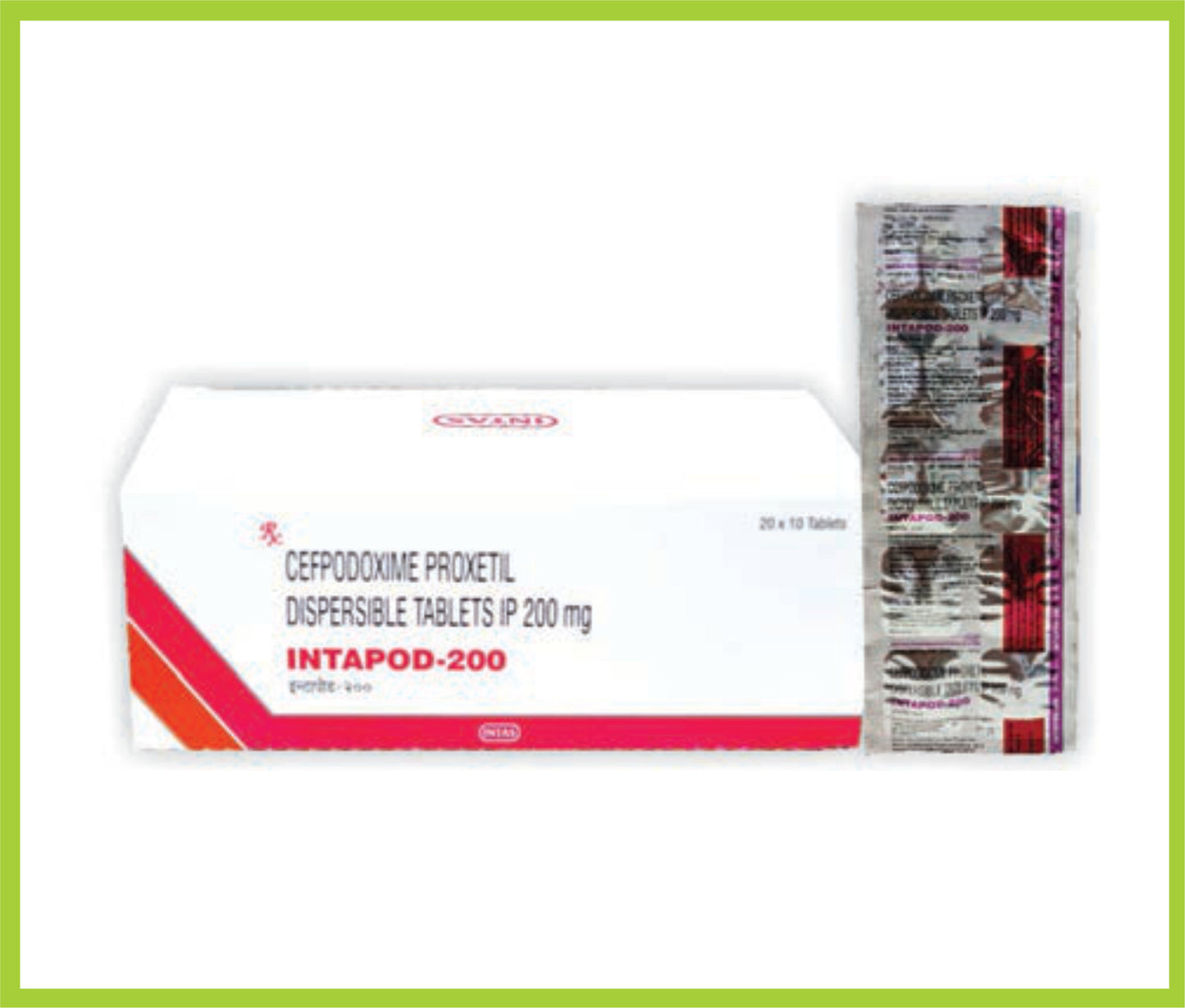 INTAPOD 200 10 TAB (OVAL) (Cefpodoxime 200 mg) by Intas