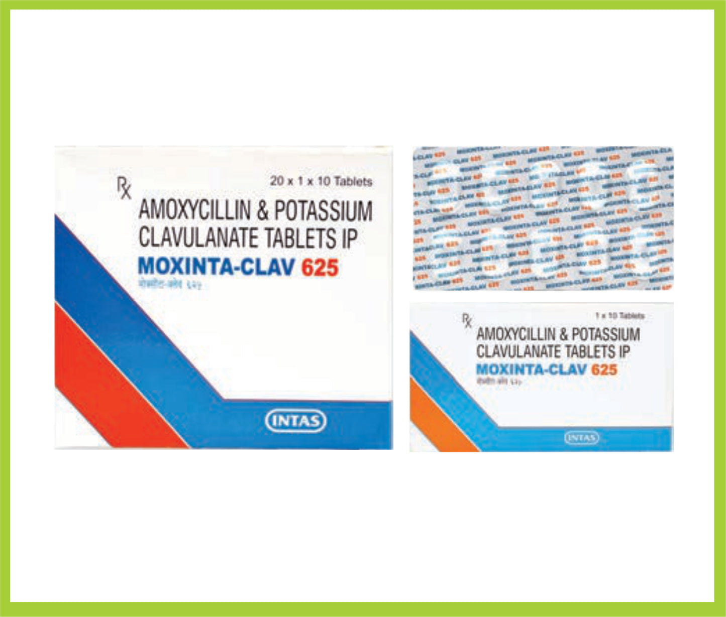 Moxinta Clav 625 (10 T) Amoxycillin 500 mg + Clavulanic Acid 125 mg by Intas