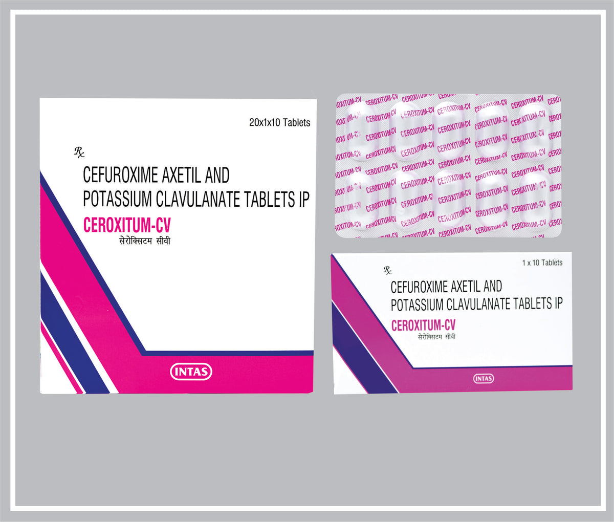 Ceroxitum-Cv (10T) (Cefuroxime Axetil 500Mg + Potassium Clavulanate 125Mg ) By Intas