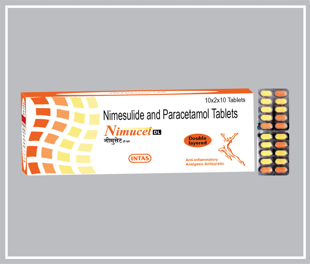 Nimucet-Dl 10 Tab (20X10Tab) (Nimesulide 100 Mg, Paracetamol 325 Mg Tab) By Intas