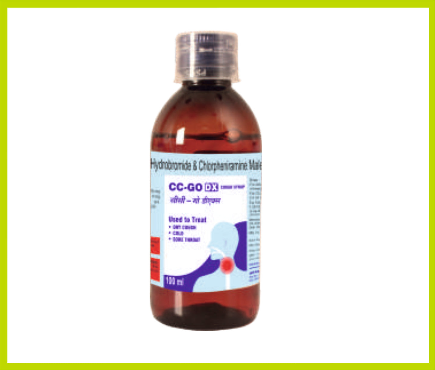 Cc-Go Dx 100Ml Dextromethorphan 10 mg + Chlorpheniramine 4 mg by Intas