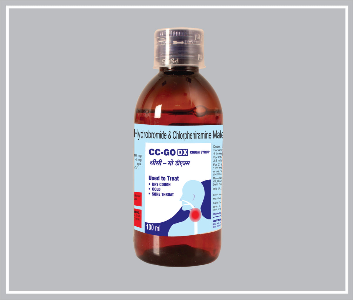Cc-Go Dx 100Ml (Dextromethorphan 10 Mg/5 Ml, Chlorpheniramine 4 Mg/5 Ml Syr) By Intas
