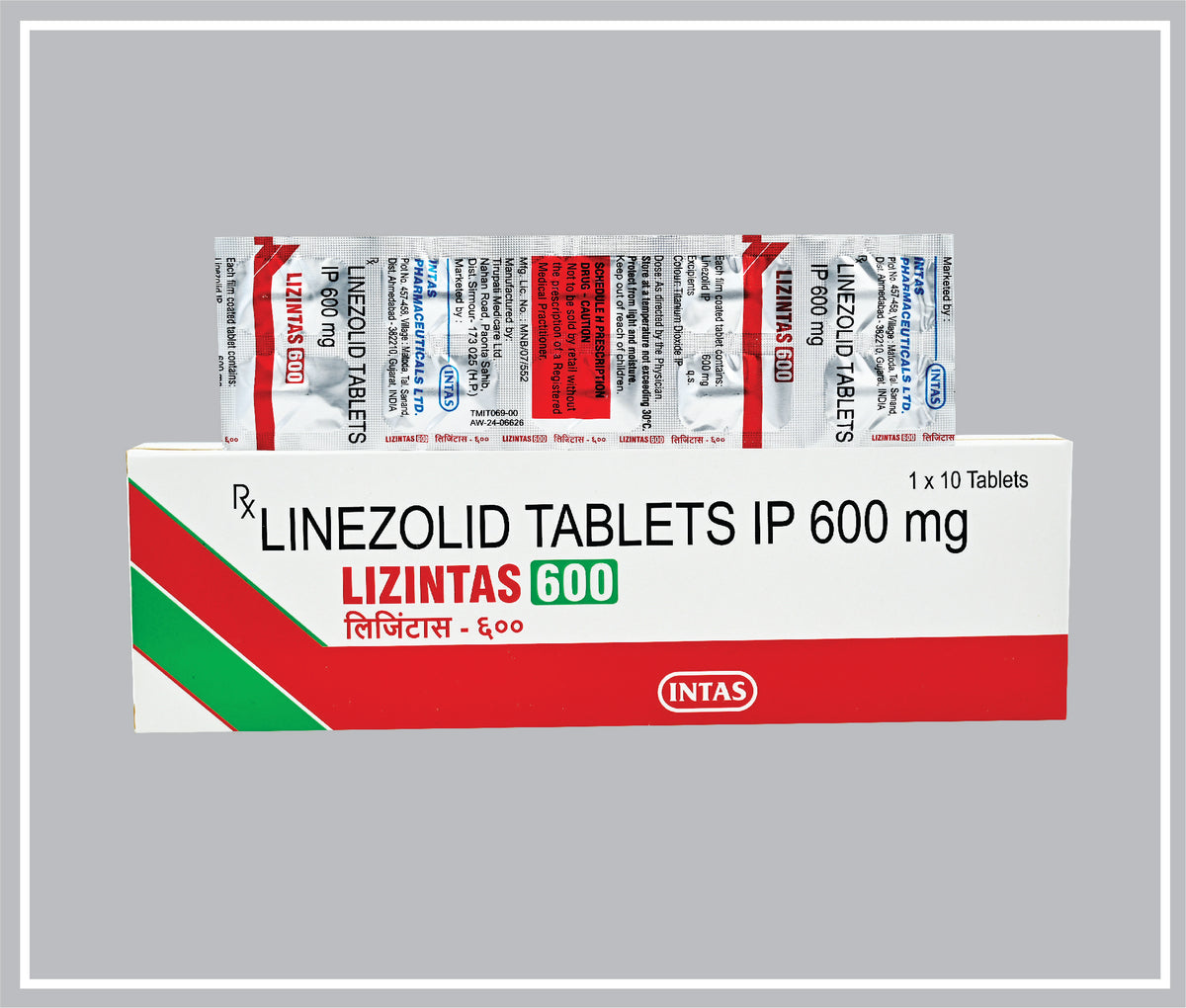 Lizintas- 600 (10T) (Linezolid 600 Mg Tab) By Intas