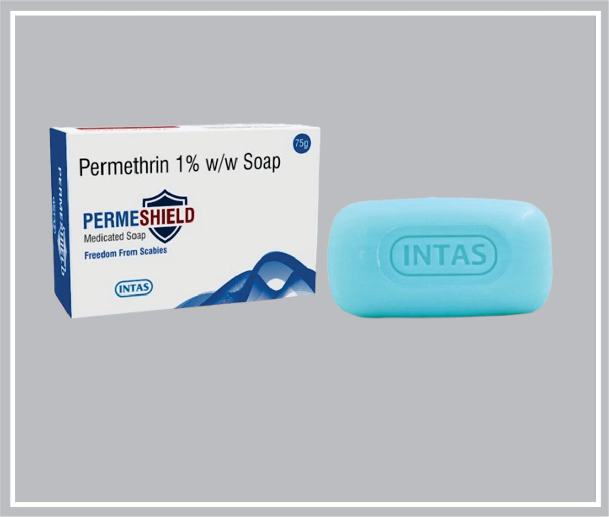 Permeshield Soap 75 Gm (Combo) (Permethrin Bp 1% W/W + Soap Noodles Base) By Intas