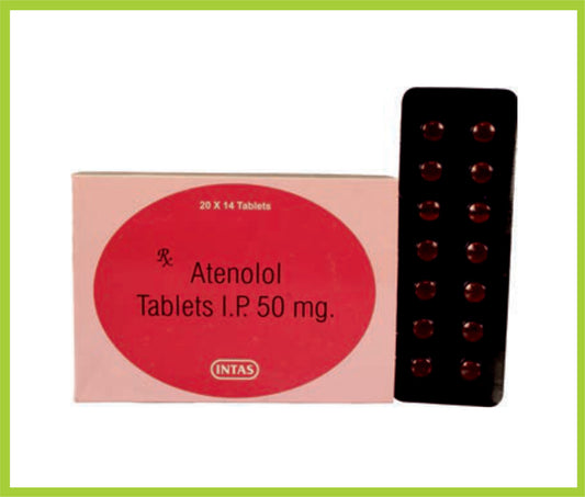 Atenolol 50Mg 14 Tab Atenolol 50 mg by Intas