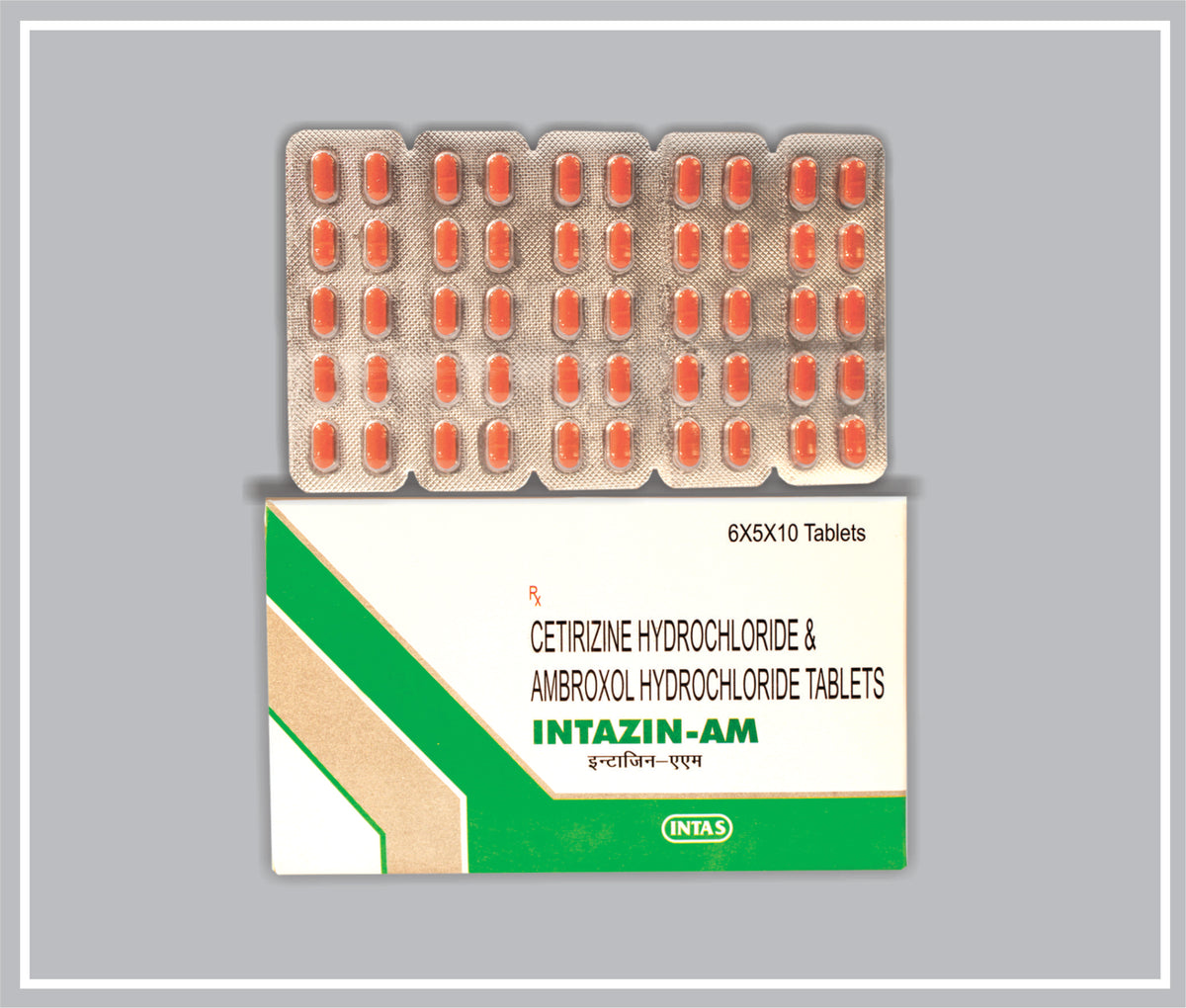 Intazin-Am 10 Tab (Cetirizine 5 Mg, Ambroxol 60 Mg Tab) By Intas