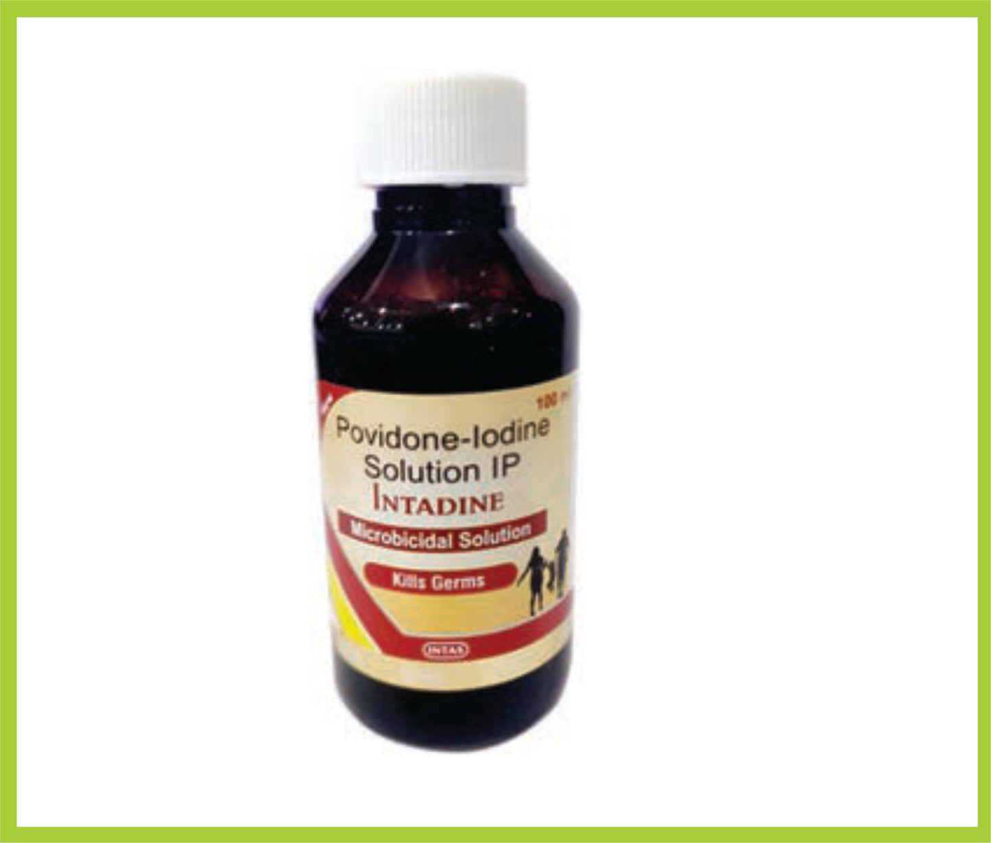 Intadine Solution 100Ml Povidone Iodine 5% solution by Intas