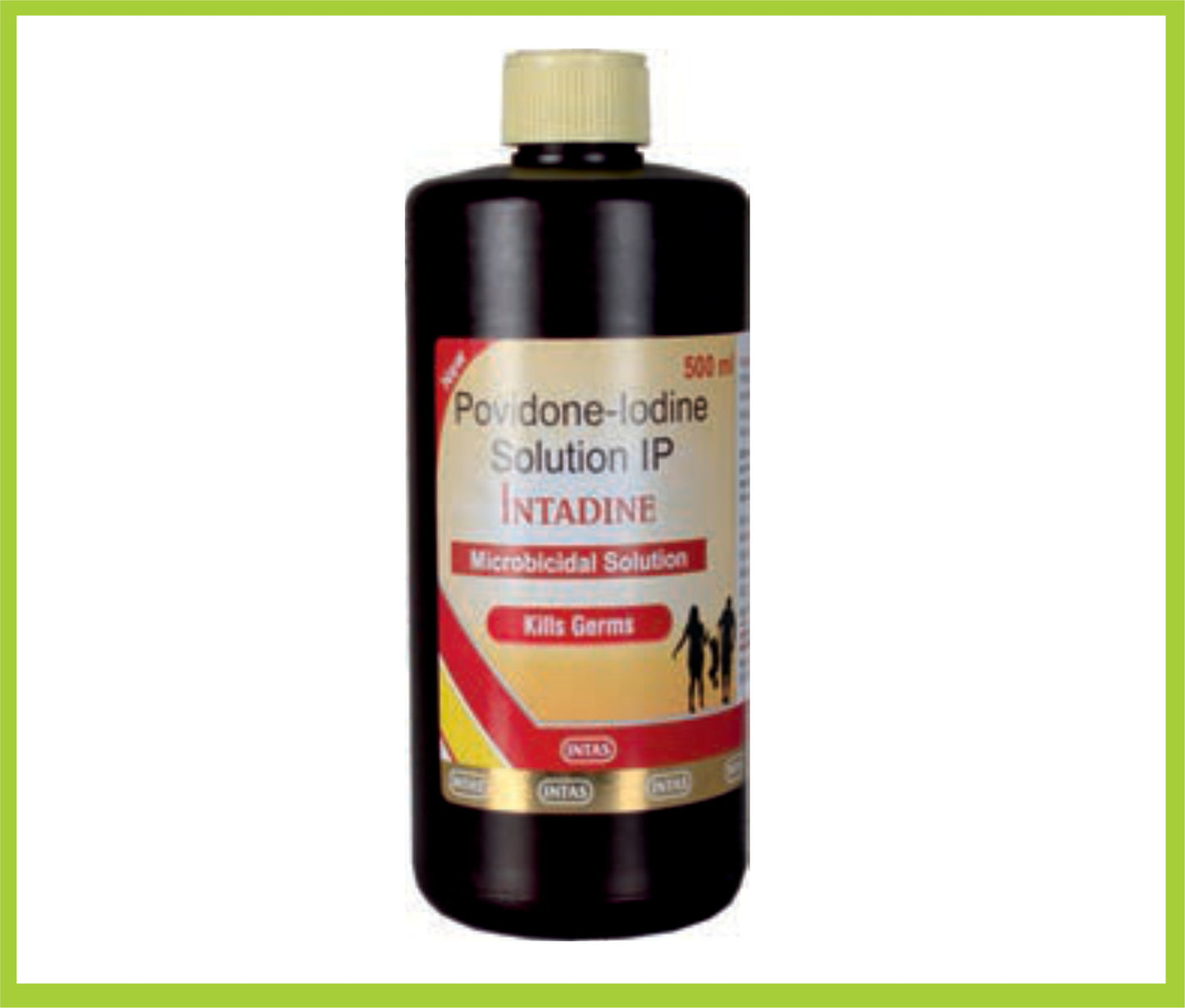 Intadine Solution 500Ml (Povidone Iodine 5% W/V Solution) By Intas
